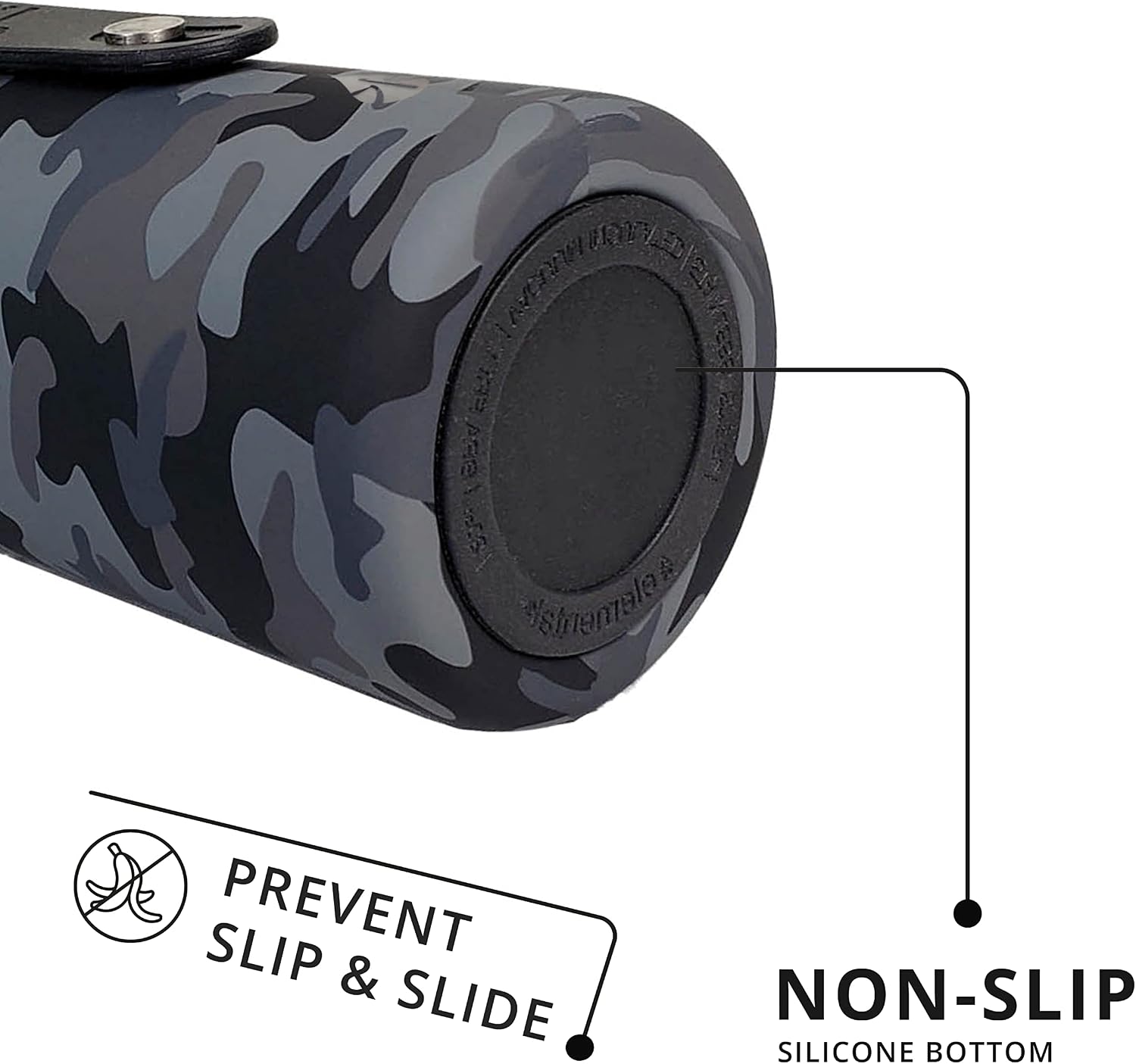 Iconic Stainless Steel Water Bottle with Straw - 20 Oz Leak Proof Triple Wall Insulated Water Bottles for Travel and Sports - Reusable Gym Water Bottle with 2 Straws - Black Camo